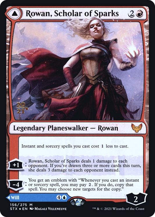 Rowan, Scholar of Sparks // Will, Scholar of Frost (PSTX-156S) - Strixhaven: School of Mages Promos Foil