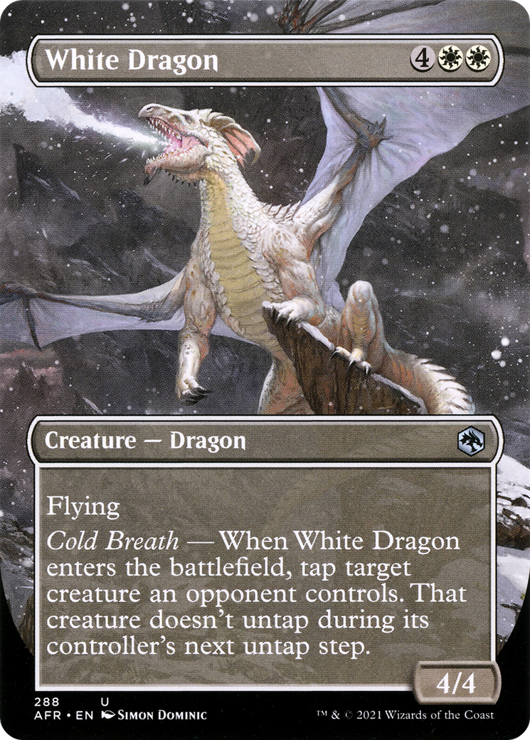 White Dragon  (Borderless)(AFR-288) - Adventures in the Forgotten Realms Foil