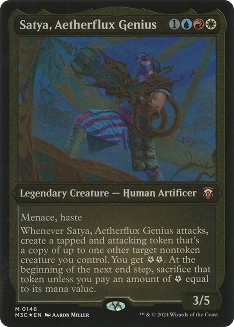 Satya, Aetherflux Genius (M3C-146) - Modern Horizons 3 Commander Etched Foil