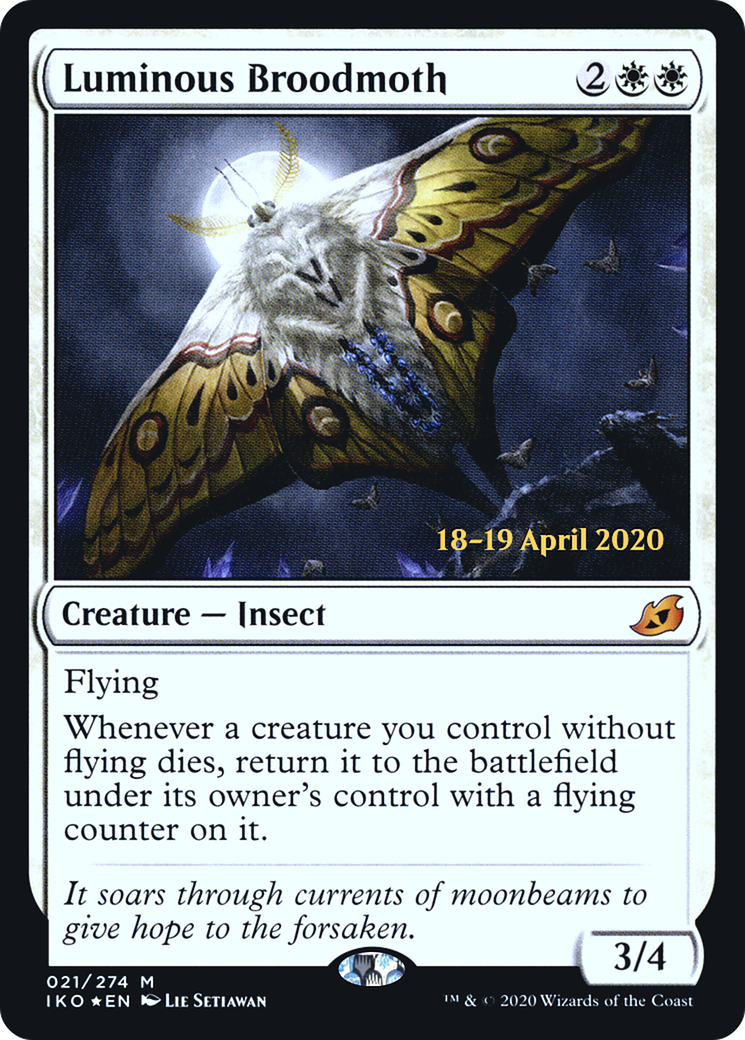 Luminous Broodmoth (PRE-21S) - Ikoria: Lair of Behemoths Promos (Prerelease) Foil