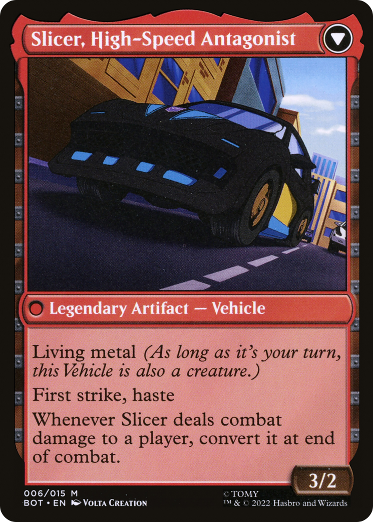 Slicer, Hired Muscle // Slicer, High-Speed Antagonist (BOT-006) - Transformers: (convertdfc) Foil