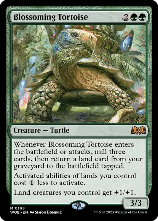 Blossoming Tortoise (PPWOE-163) - Wilds of Eldraine Promos (Promo Pack) Foil