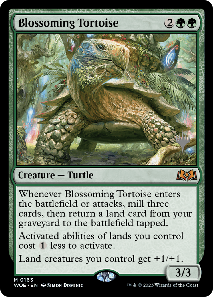 Blossoming Tortoise (PPWOE-163) - Wilds of Eldraine Promos (Promo Pack)