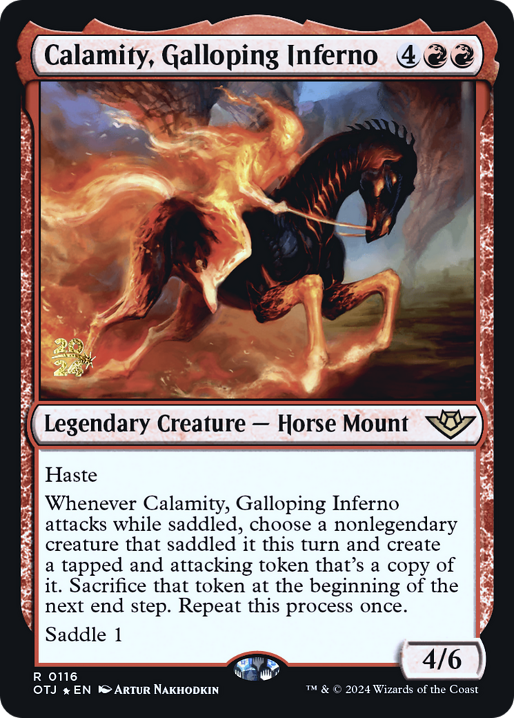 Calamity, Galloping Inferno (POTJ-116S) - Outlaws of Thunder Junction Promos Foil