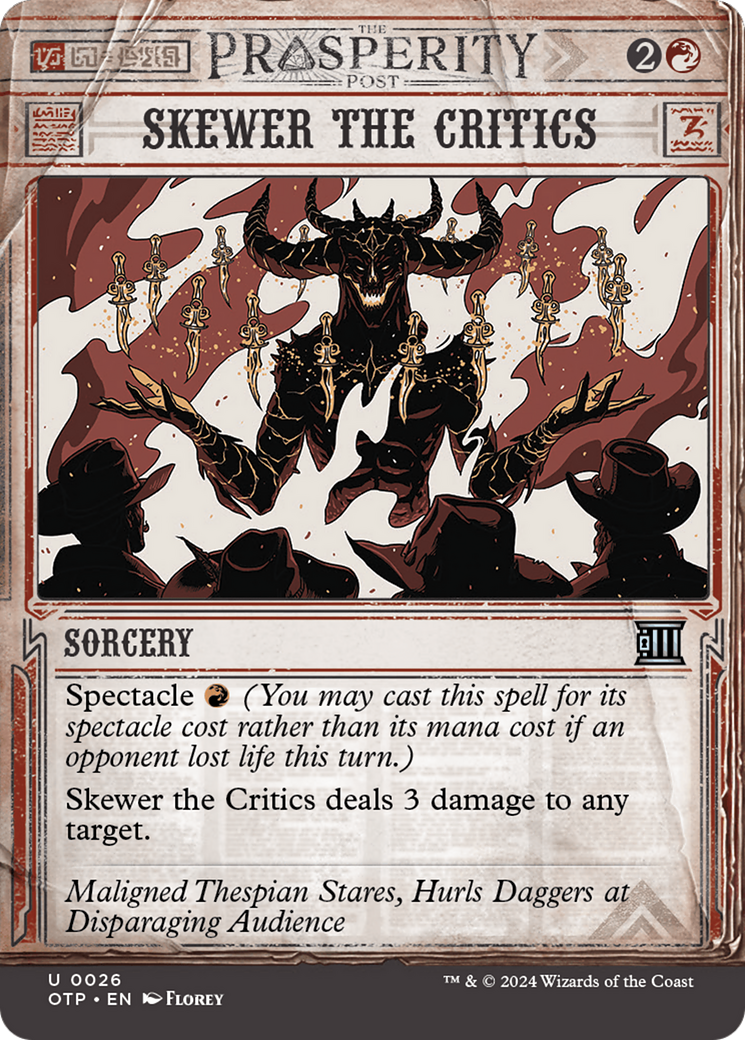 Skewer the Critics (OTP-026) - Breaking News: (Showcase) (Borderless) Foil