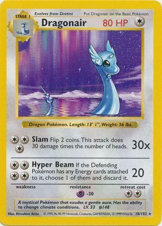 Dragonair 018/102 - Base Set Shadowless Unlimited - Rare
