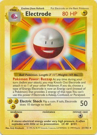 Electrode 021/102 - Base Set Shadowless Unlimited - Rare