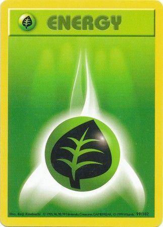 Grass Energy 099/102 - Base Set Shadowless Unlimited - Common