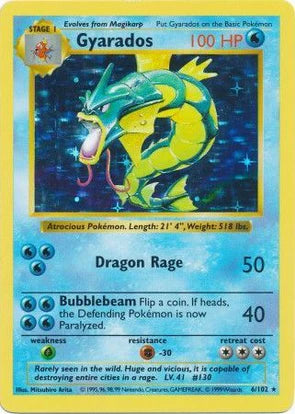 Gyarados 006/102 - Base Set Shadowless Unlimited Holofoil - Holo Rare
