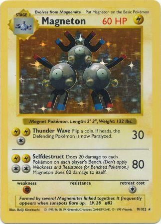 Magneton 009/102 - Base Set Shadowless Unlimited Holofoil - Holo Rare