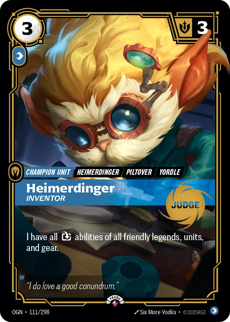 (111/298) Heimerdinger - Inventor - Riftbound Judge Promotional Cards Foil