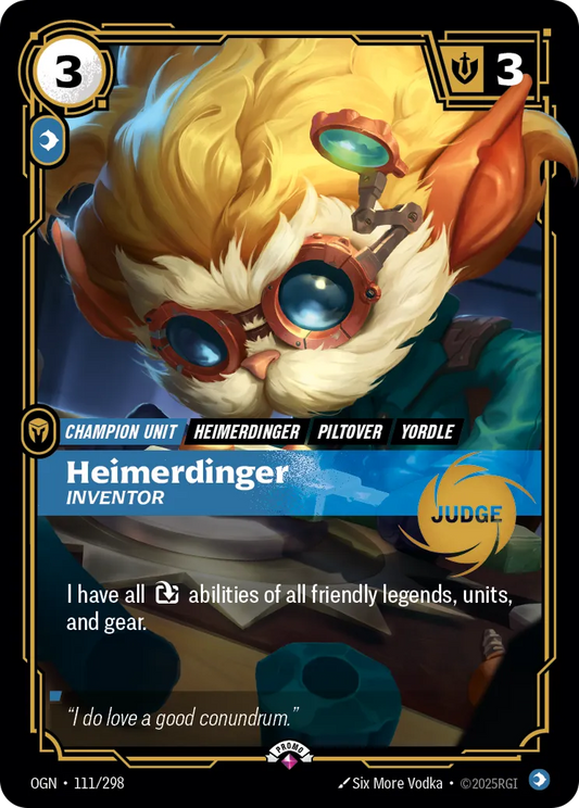 (111/298) Heimerdinger - Inventor - Riftbound Judge Promotional Cards Foil