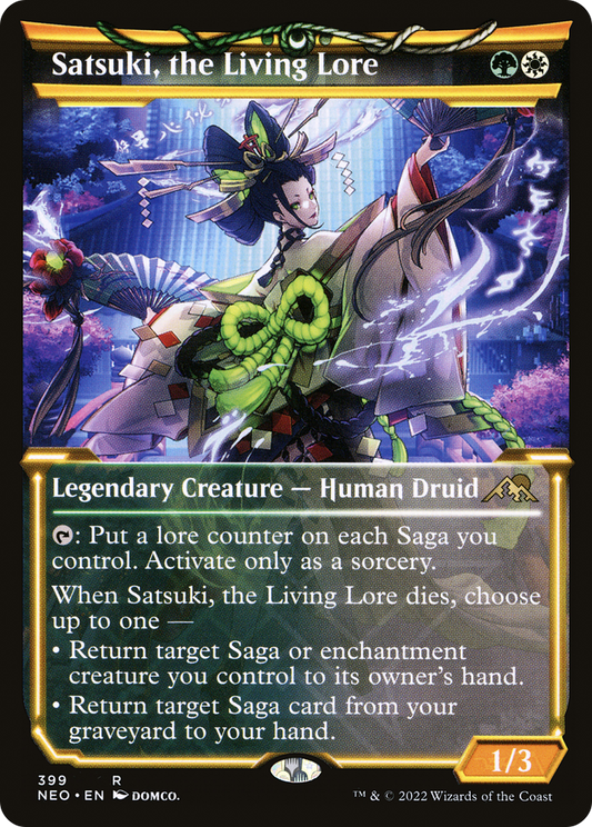 Satsuki, the Living Lore (NEO-399) - Kamigawa: Neon Dynasty: (Showcase) Foil