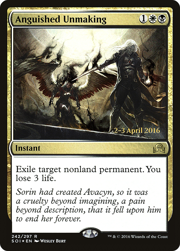 Anguished Unmaking (PRE-242S) - Shadows over Innistrad Promos (Prerelease) Foil