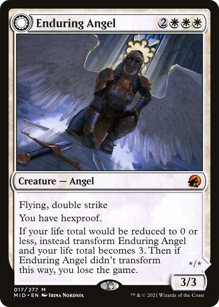 Enduring Angel // Angelic Enforcer (MID-017) - Innistrad: Midnight Hunt: (Double Faced Transform) Foil