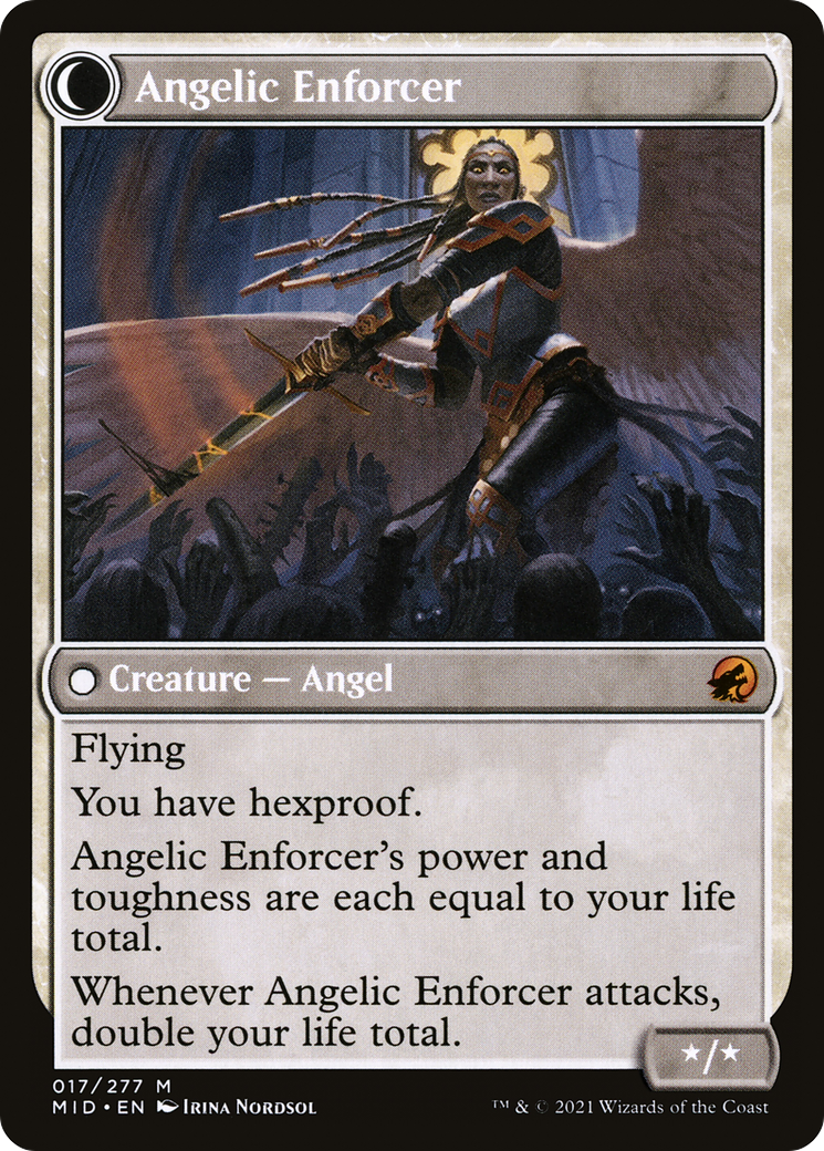 Enduring Angel // Angelic Enforcer (MID-017) - Innistrad: Midnight Hunt: (Double Faced Transform) Foil