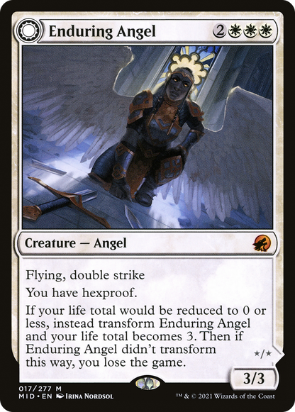 Enduring Angel // Angelic Enforcer (MID-017) - Innistrad: Midnight Hunt: (Double Faced Transform) Foil