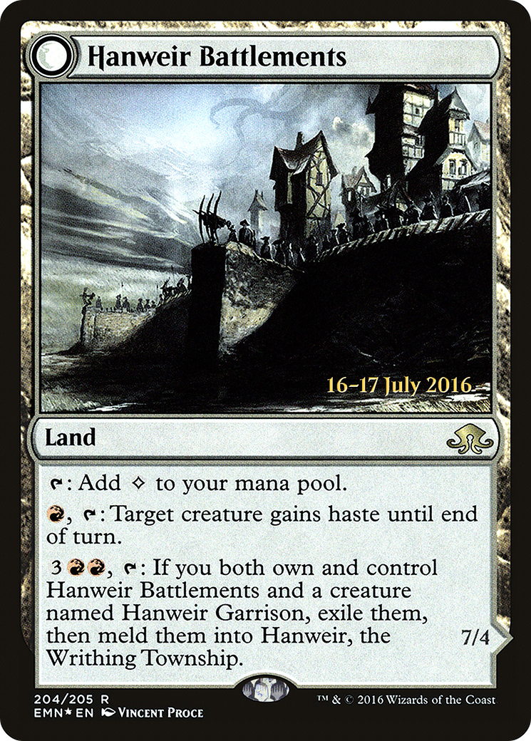 Hanweir Battlements (PRE-204S) - Eldritch Moon Promos: (mooneldrazidfc) (Prerelease) Foil