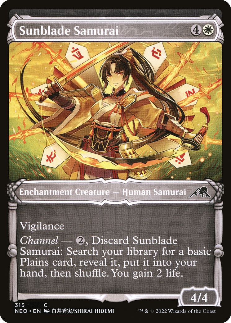 Sunblade Samurai (NEO-315) - Kamigawa: Neon Dynasty: (Showcase) Foil