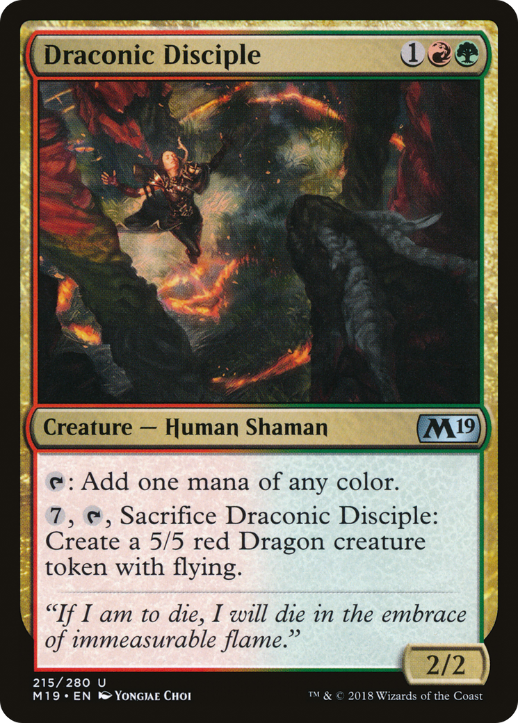 Draconic Disciple (M19-215) - Core Set 2019 Foil