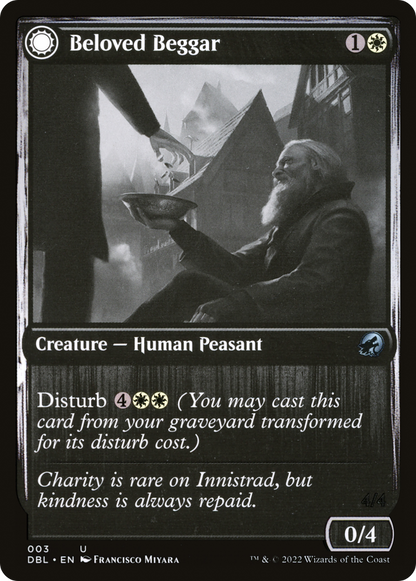 Beloved Beggar // Generous Soul (DBL-003) - Innistrad: Double Feature: (Double Faced Transform) Foil