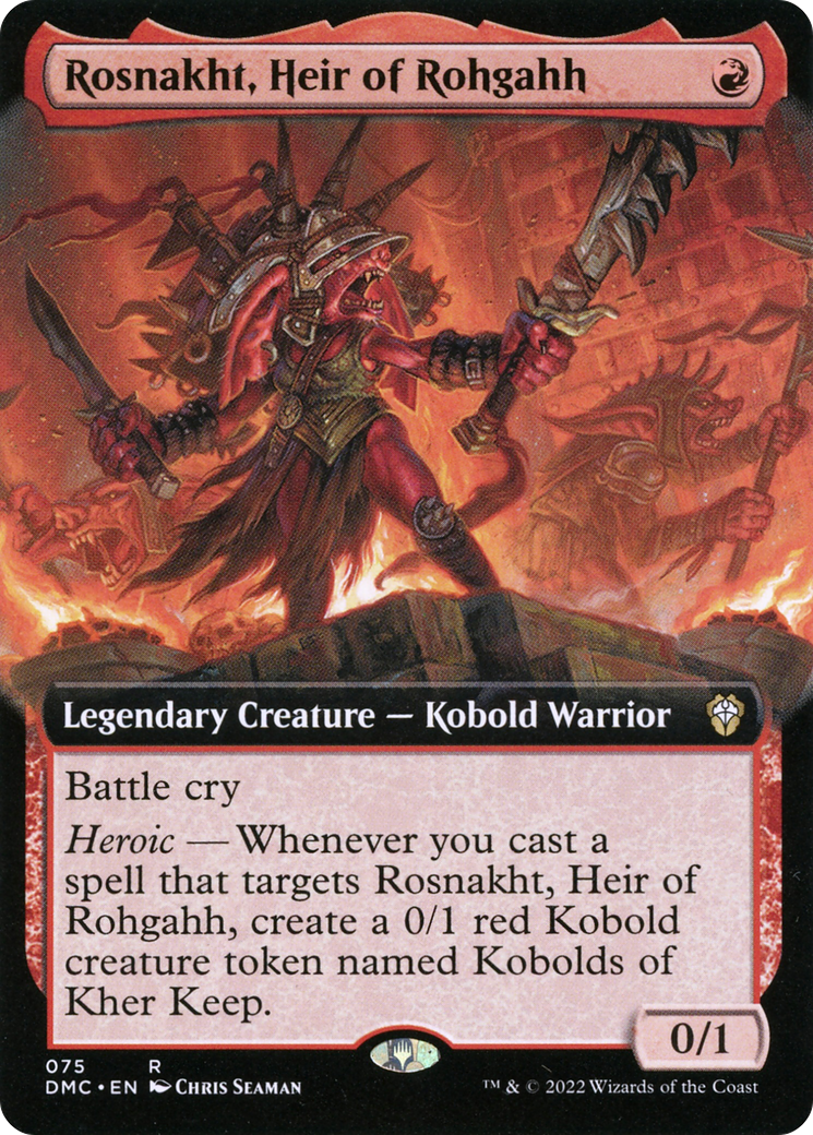 Rosnakht, Heir of Rohgahh (DMC-075) - Dominaria United Commander: (Extended Art) Foil