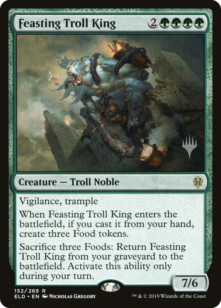 Feasting Troll King (PPELD-152P) - Throne of Eldraine Promos Foil (Promo Pack)