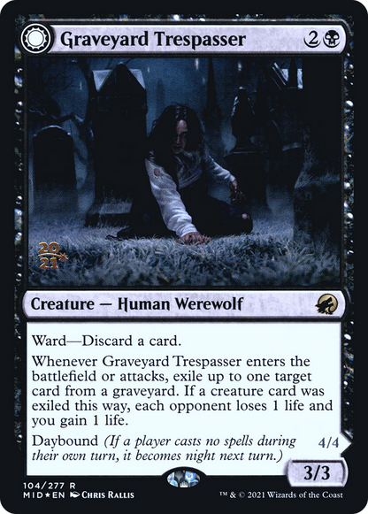 Graveyard Trespasser // Graveyard Glutton (PMID-104S) - Innistrad: Midnight Hunt Promos: (Double Faced Transform) Foil