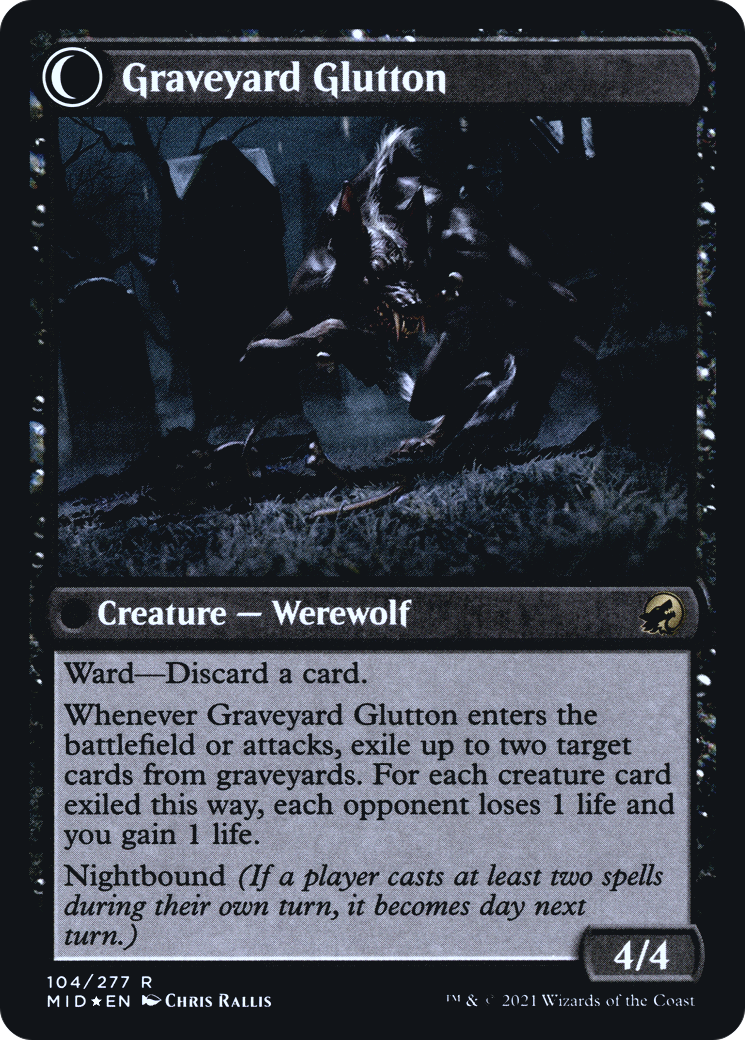 Graveyard Trespasser // Graveyard Glutton (PMID-104S) - Innistrad: Midnight Hunt Promos: (Double Faced Transform) Foil