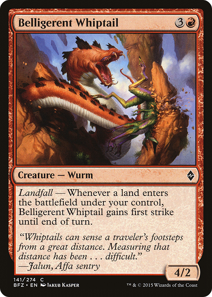 Belligerent Whiptail (BFZ-141) - Battle for Zendikar