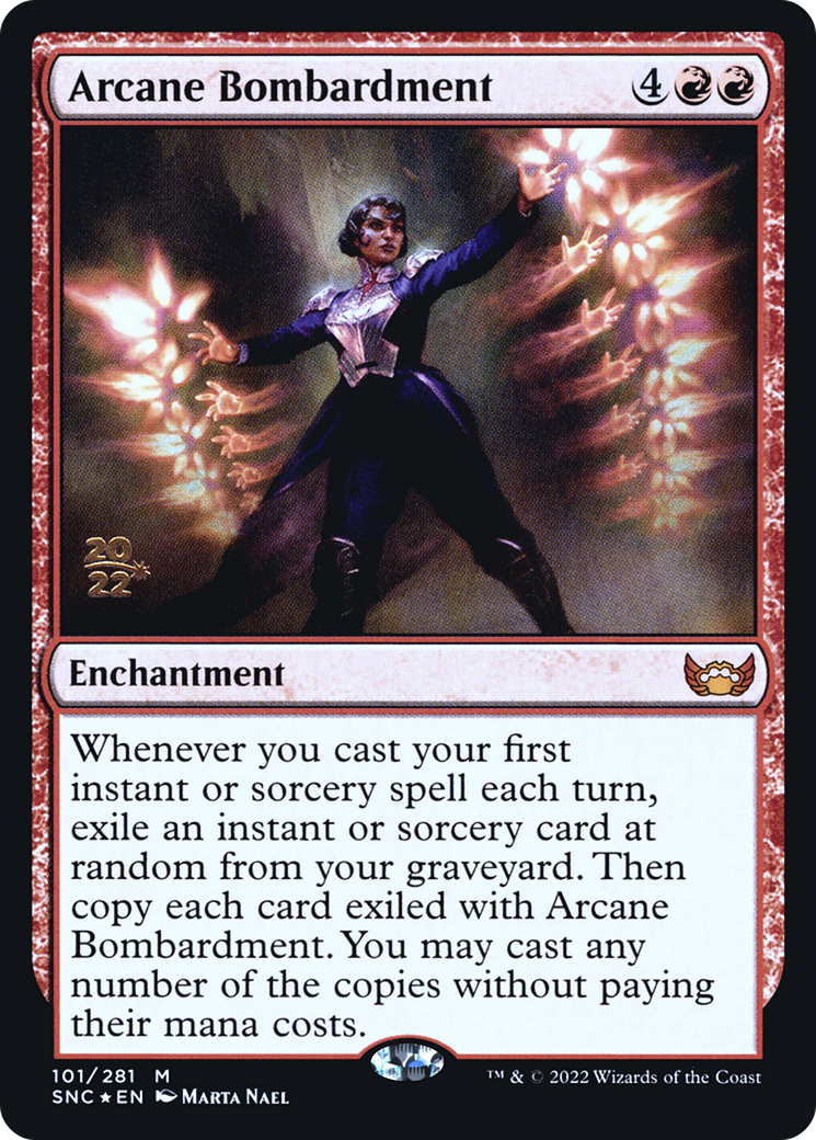 Arcane Bombardment (PSNC-101S) - Streets of New Capenna Promos Foil