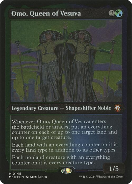 Omo, Queen of Vesuva (M3C-145) - Modern Horizons 3 Commander Etched Foil