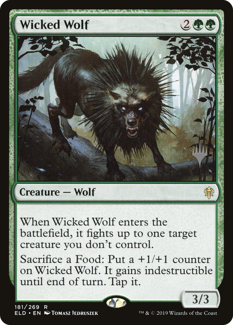 Wicked Wolf (PPELD-181) - Throne of Eldraine Promos (Promo Pack) Foil
