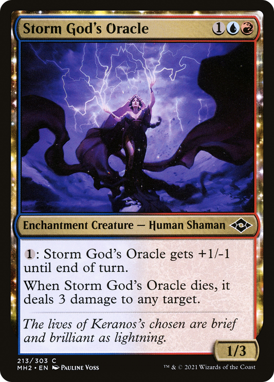 Storm God's Oracle (MH2-213) - Modern Horizons 2: (nyxtouched) Foil