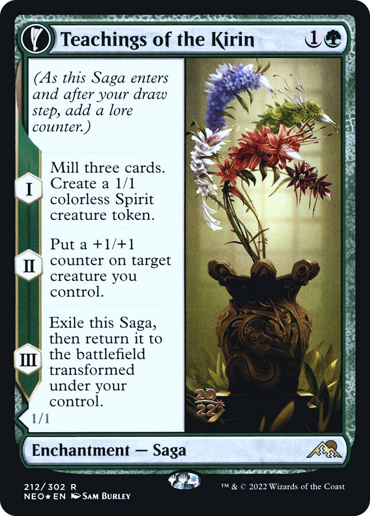 Teachings of the Kirin (PRE-212) - Kamigawa: Neon Dynasty Promos: (fandfc) Foil