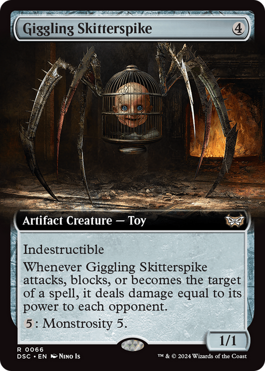 Giggling Skitterspike (DSC-066) - Duskmourn: House of Horror Commander: (Extended Art)