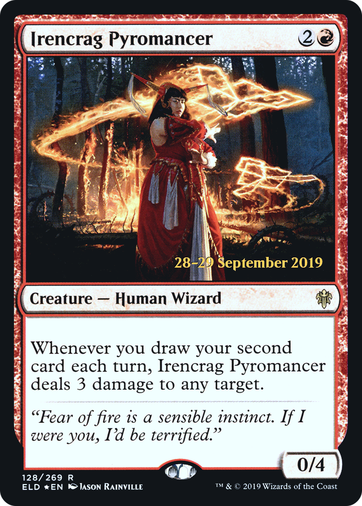 Irencrag Pyromancer (PRE-128S) - Throne of Eldraine Promos (Prerelease) Foil