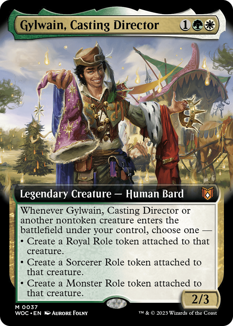 Gylwain, Casting Director (Extended Art)  (WOC-037) - Wilds of Eldraine Commander: (Extended Art) Foil