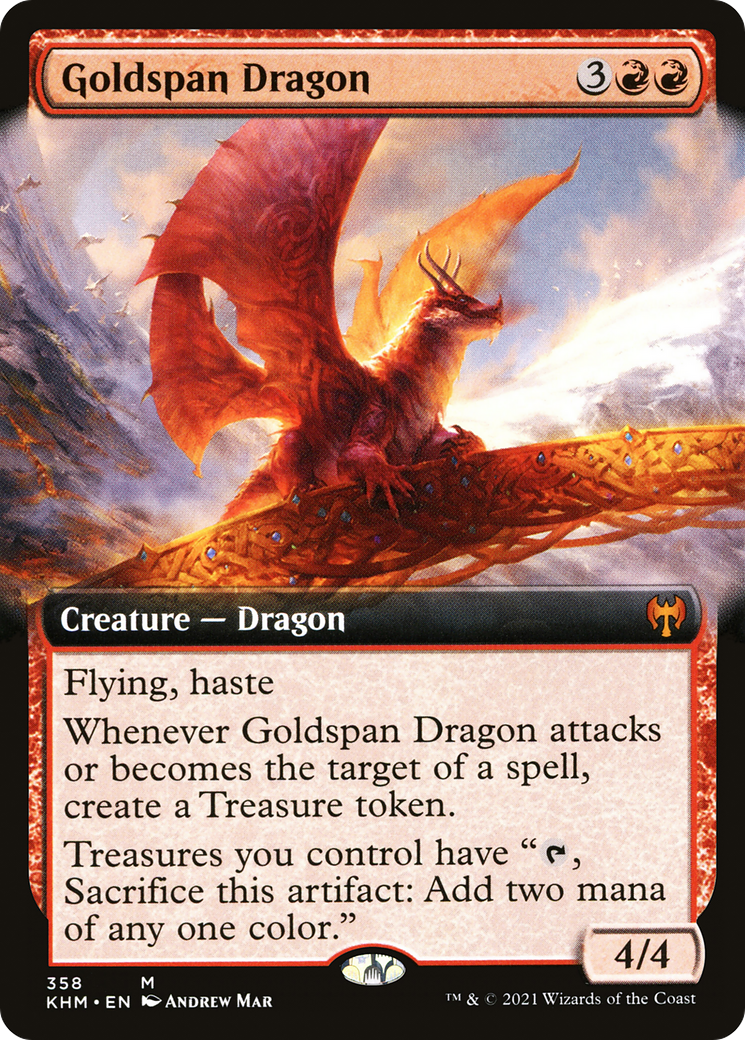 Goldspan Dragon (Extended Art)  (KHM-358) - Kaldheim: (Extended Art)