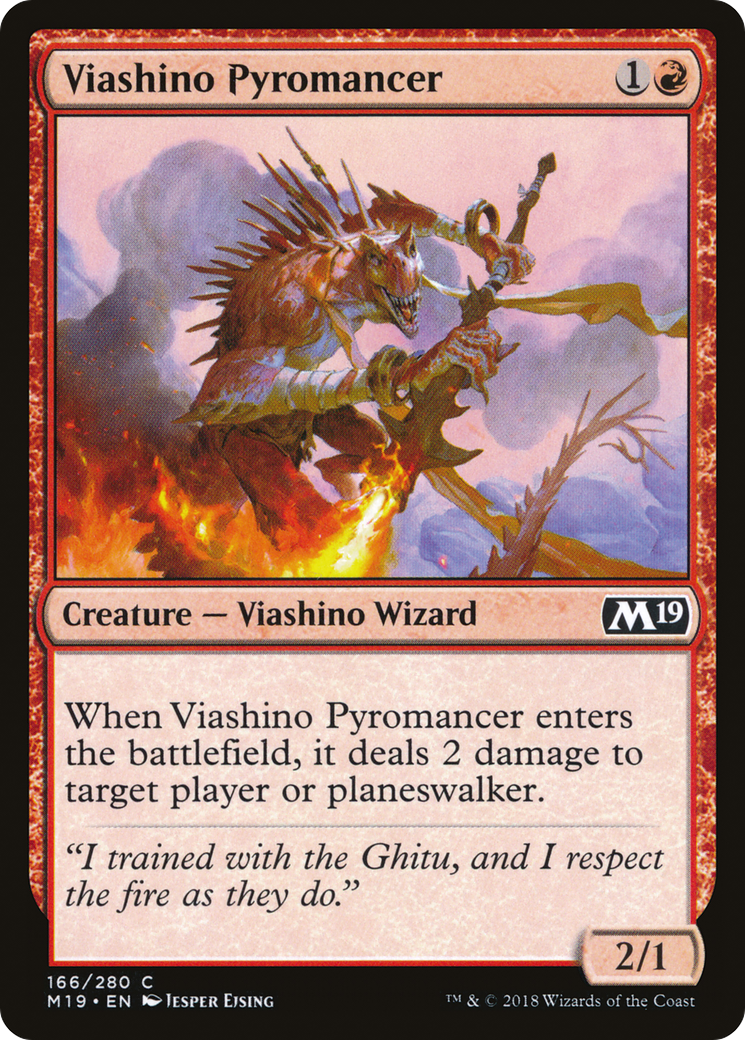 Viashino Pyromancer (M19-166) - Core Set 2019 Foil