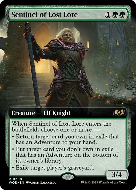 Sentinel of Lost Lore (WOE-358) - Wilds of Eldraine: (Extended Art) Foil