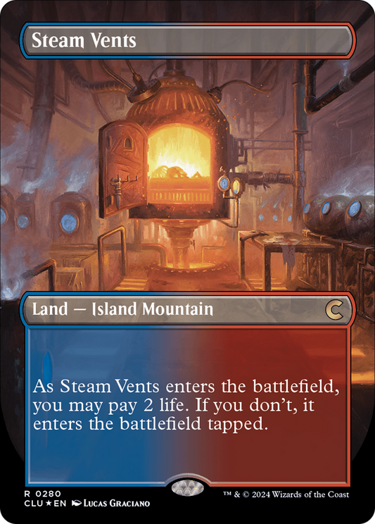 Steam Vents (CLU-280) - Ravnica: Clue Edition (Borderless) Foil