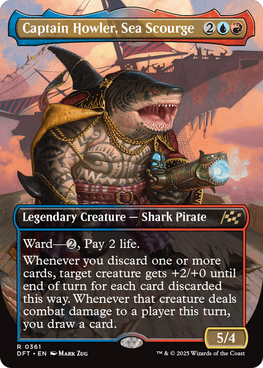 Captain Howler, Sea Scourge (Borderless) (DFT-361) - Aetherdrift (Borderless) Foil