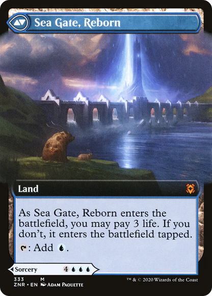 Sea Gate Restoration // Sea Gate, Reborn (ZNR-333) - Zendikar Rising: (Extended Art) Foil