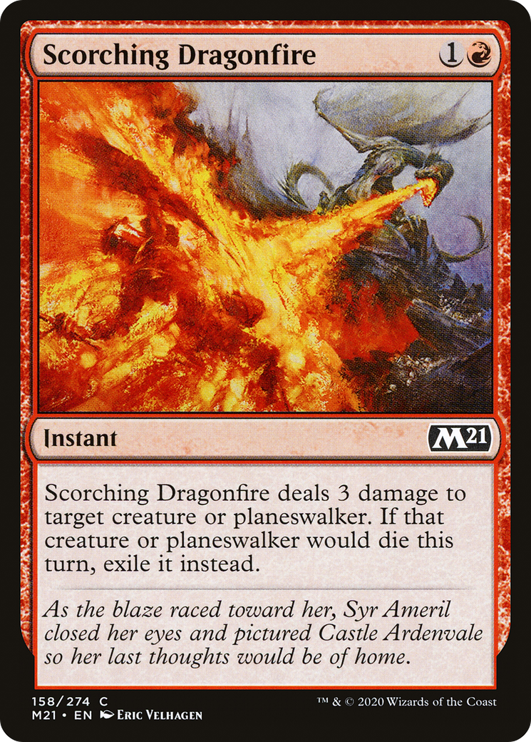 Scorching Dragonfire (M21-158) - Core Set 2021 Foil