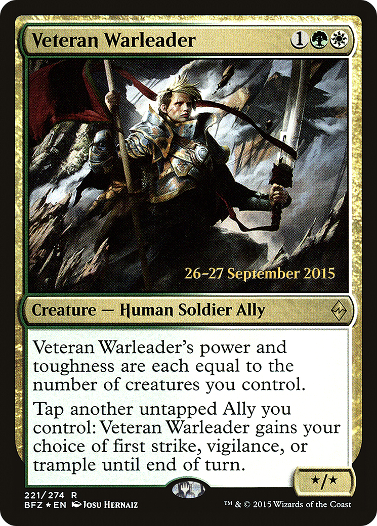 Veteran Warleader (PRE-221S) - Battle for Zendikar Promos (Prerelease) Foil