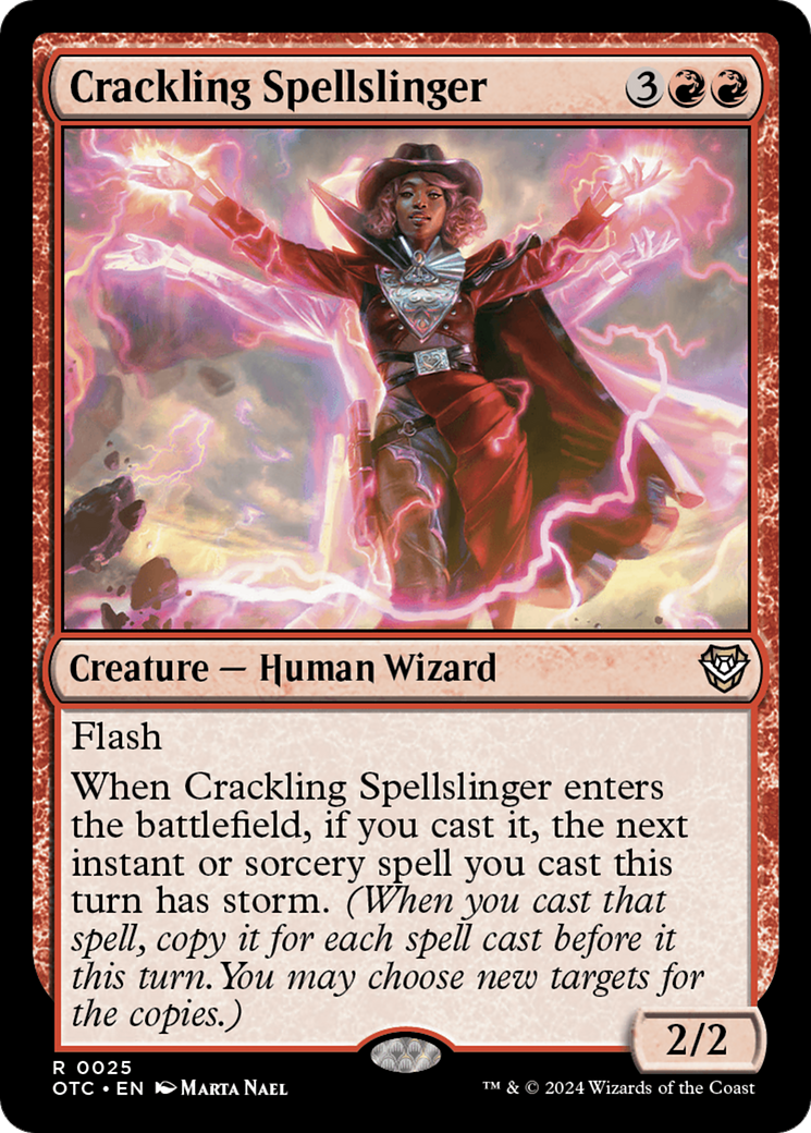 Crackling Spellslinger (OTC-025) - Outlaws of Thunder Junction Commander