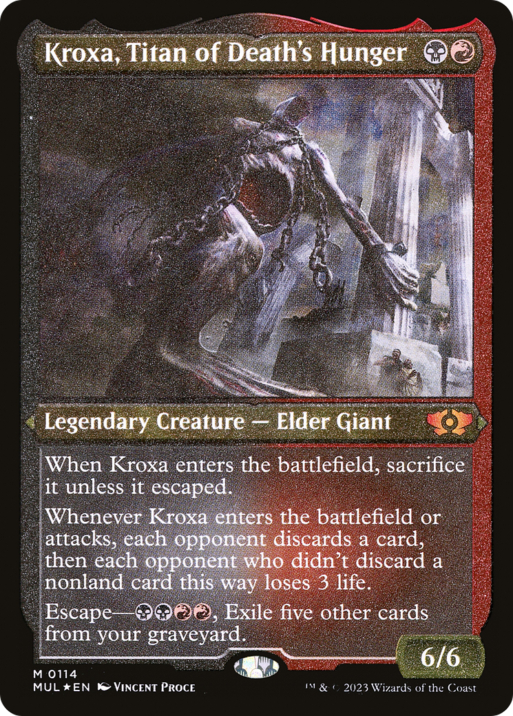 Kroxa, Titan of Death's Hunger (MUL-114) - Multiverse Legends Etched Foil