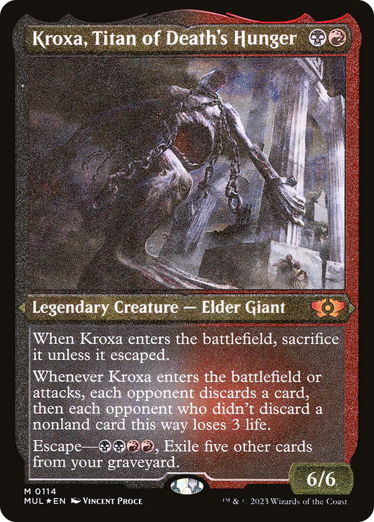 Kroxa, Titan of Death's Hunger (MUL-114) - Multiverse Legends Etched Foil