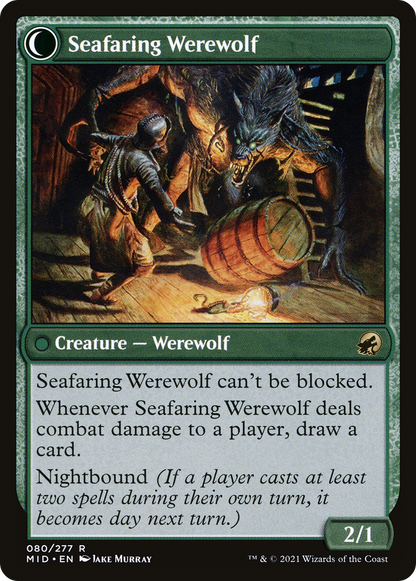 Suspicious Stowaway // Seafaring Werewolf (MID-080) - Innistrad: Midnight Hunt: (Double Faced Transform) Foil